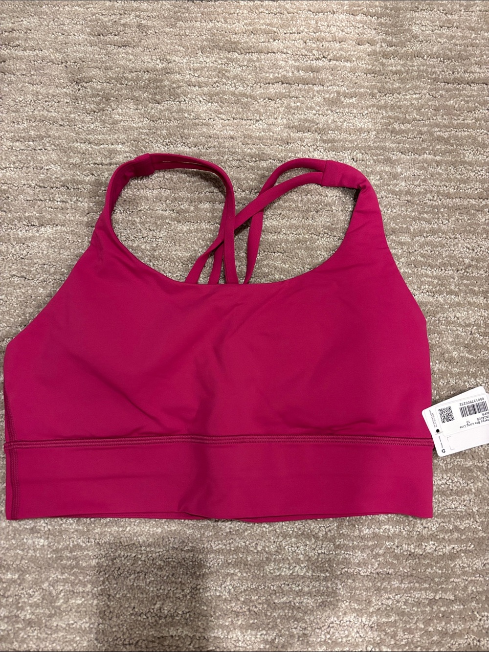 NWT Lululemon energy bra long line. Size 10 ripened raspberry.